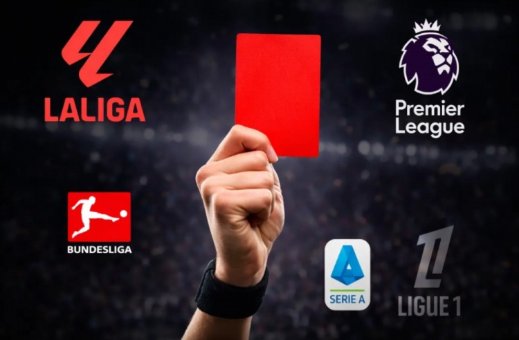 开云下载-西甲本赛季已产生65张红牌领先五大联赛，英超仅27张红牌最少